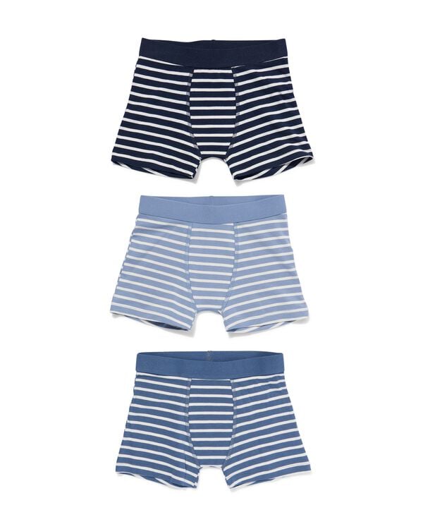 kinder boxers stretch katoen - 3 stuks blauw blauw - 19201930BLUE - HEMA