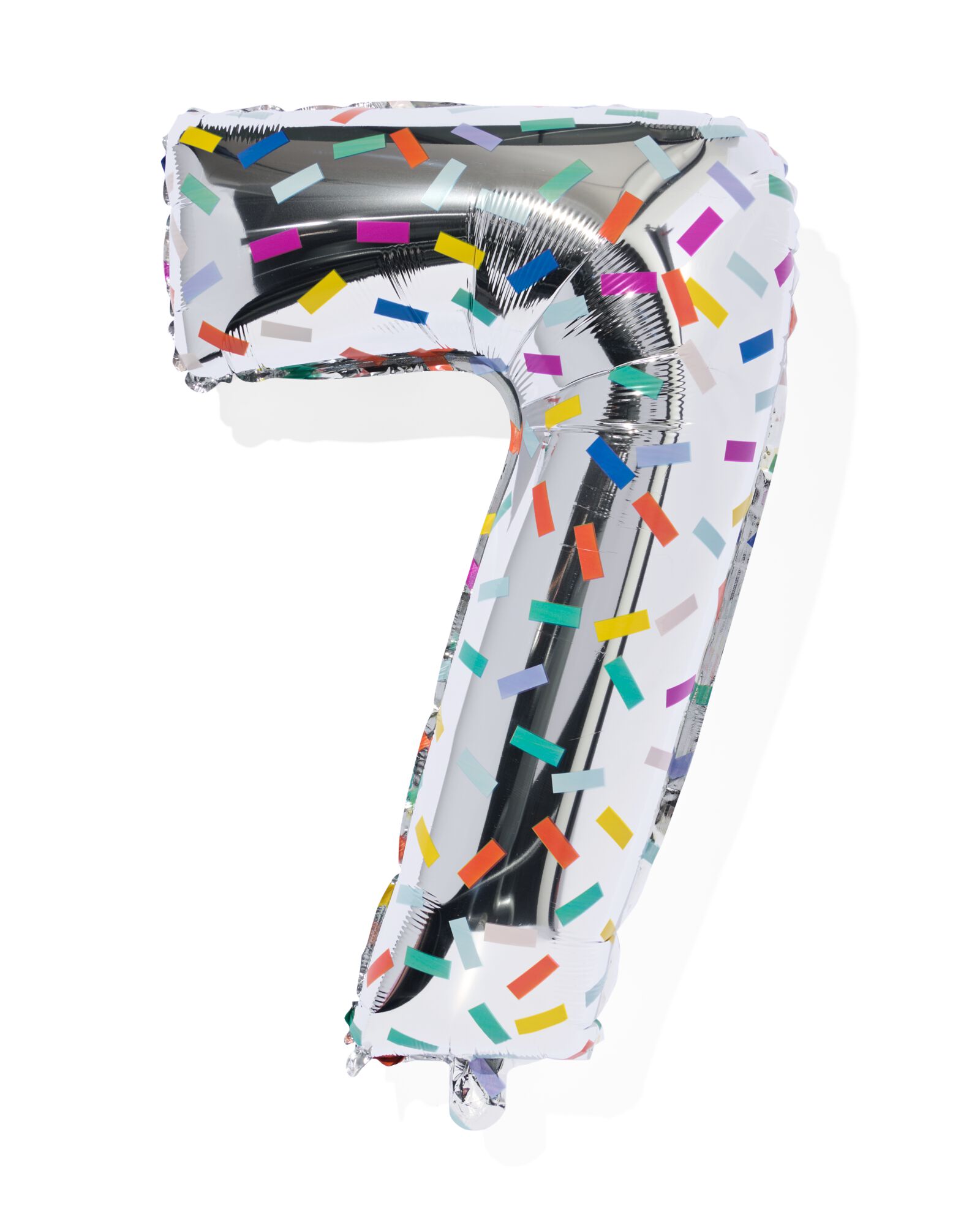 Folienballon Zahl 7 Konfetti XL silber 7 - 14250034 - HEMA