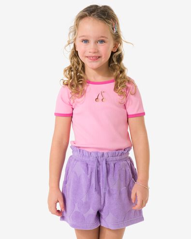 Kinder-T-Shirt, gerippt, Fr&uuml;chte rosa rosa - 30827307PINK - HEMA