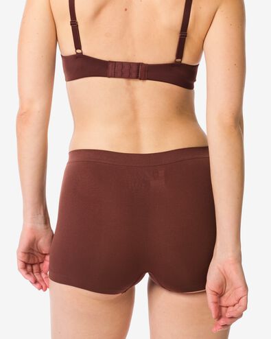 Nahtlose Damen-Boxershorts aus Mikrofaser dunkelbraun dunkelbraun - 19601624DARKBROWN - HEMA