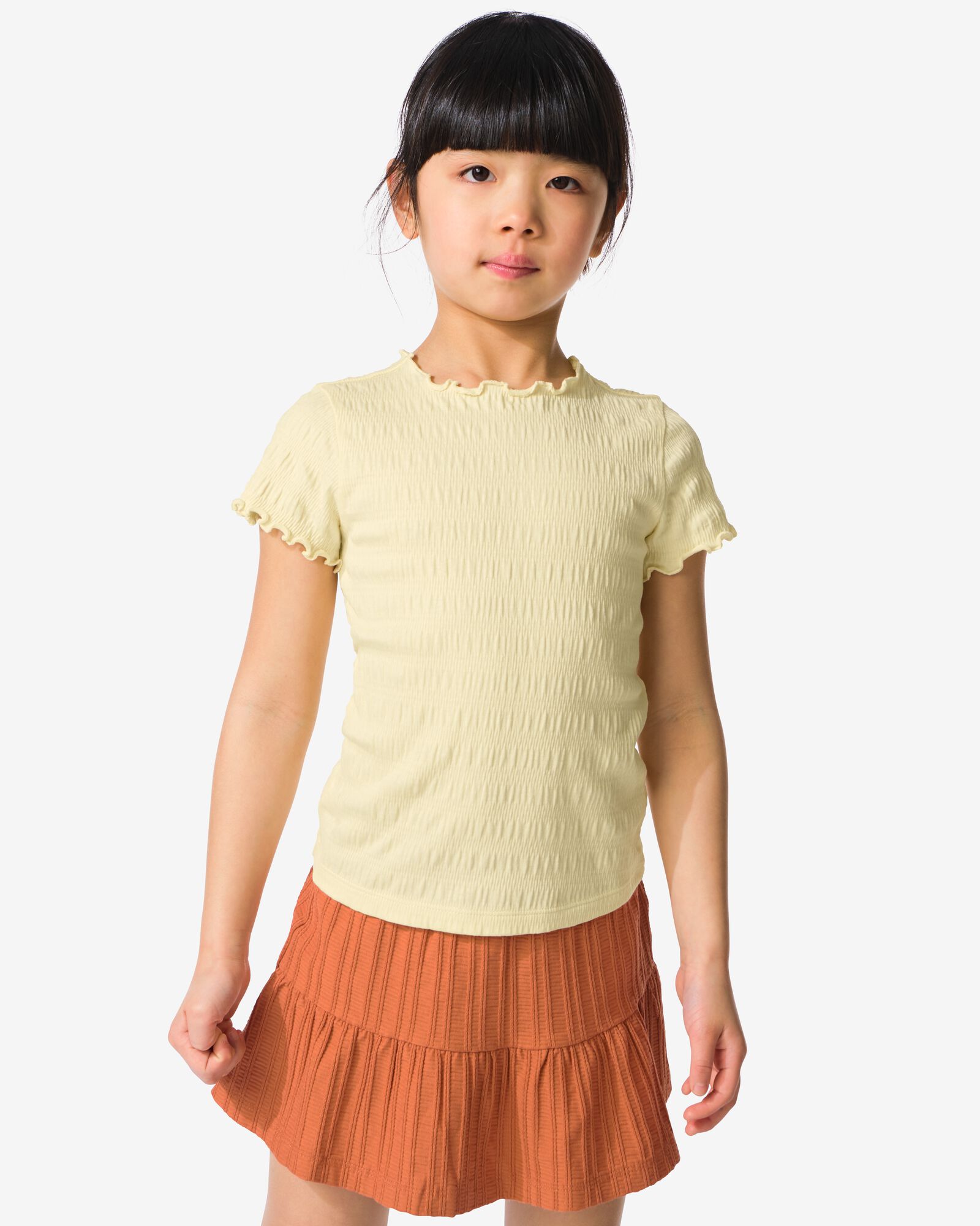 kinder T-shirt lichtgeel lichtgeel - 30846604LIGHTYELLOW - HEMA