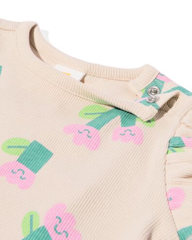 baby T-shirt bloemen ecru - 33089560ECRU - HEMA