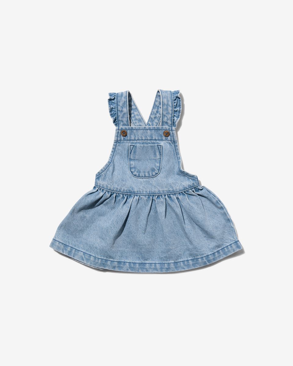 robe salopette bébé denim bleu 68 - 33043132 - HEMA