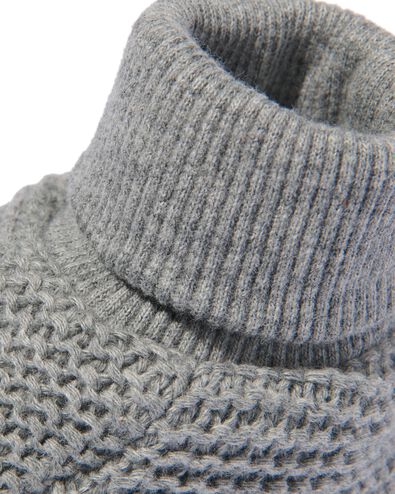 chaussons nouveau-né tricot gris chiné 0-4 mnd - 33239731 - HEMA
