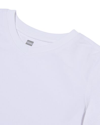 2-pak kinder t-shirts - biologisch katoen wit 134/140 - 30729144 - HEMA