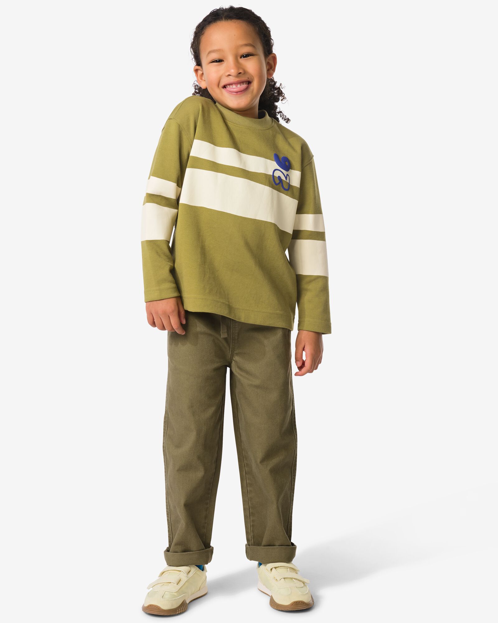 pantalon enfant coupe classique olive olive - 30710120OLIVE - HEMA