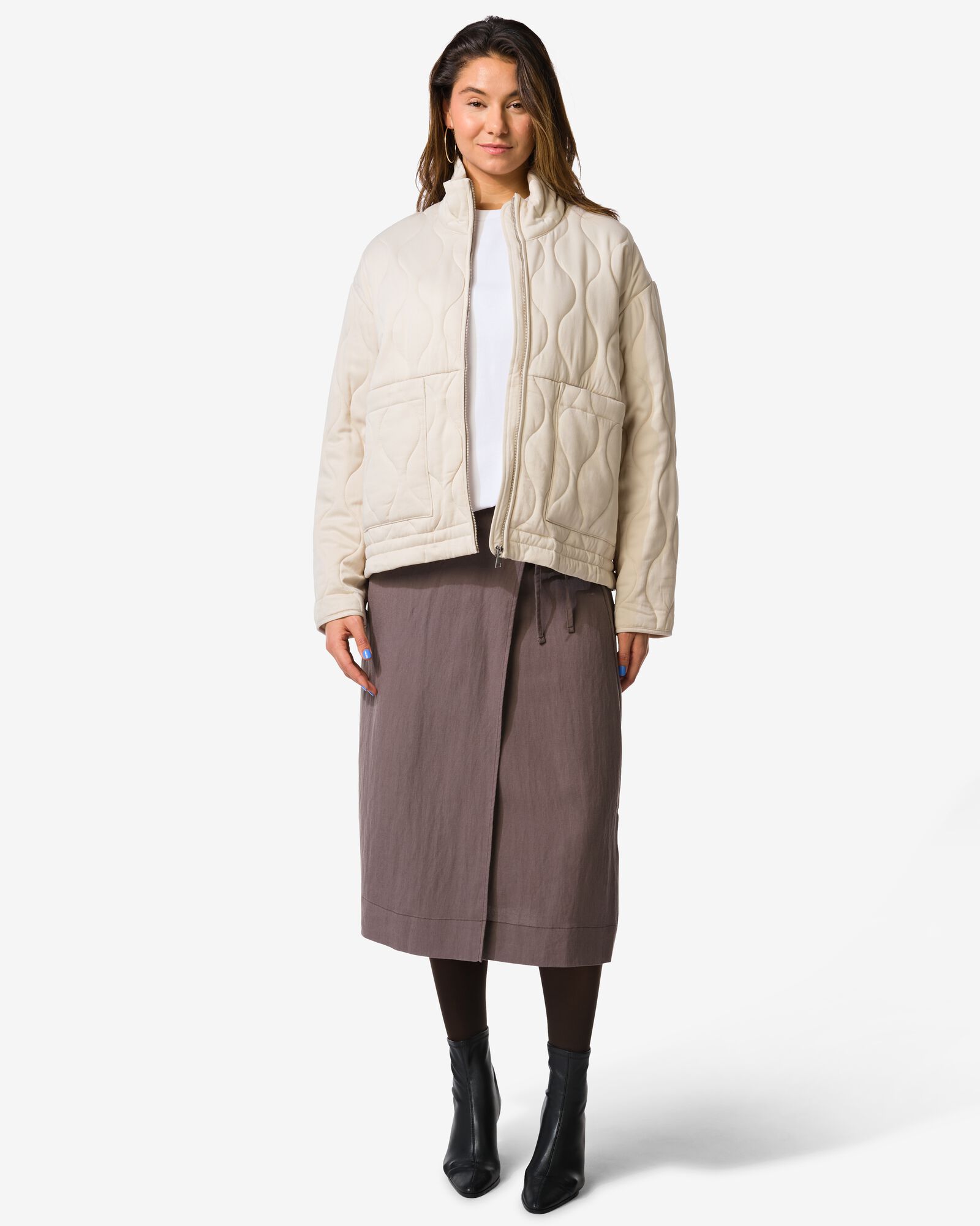 veste femme Jina matelass&eacute;e blanc cass&eacute; blanc cass&eacute; - 36207420OFFWHITE - HEMA
