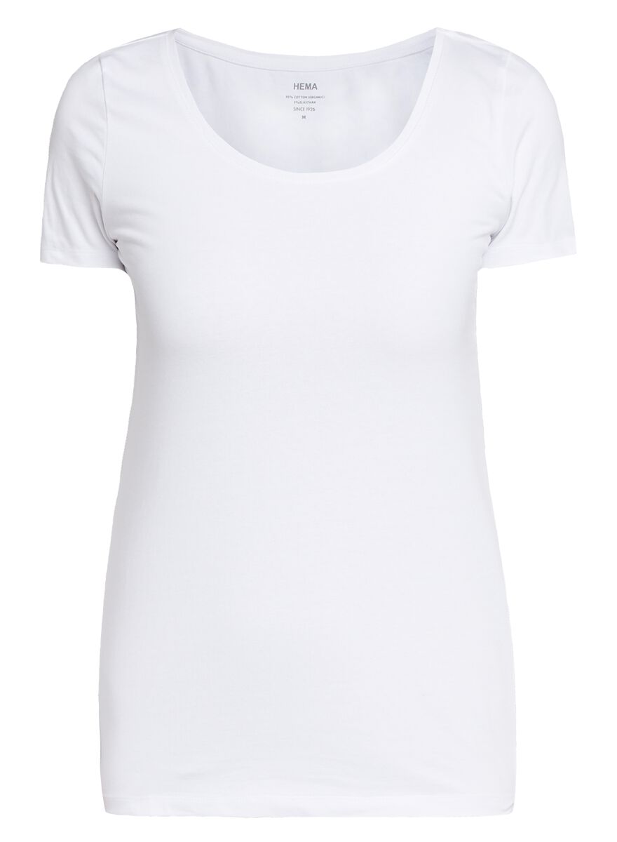 Damen-T-Shirt weiß S - 36398023 - HEMA