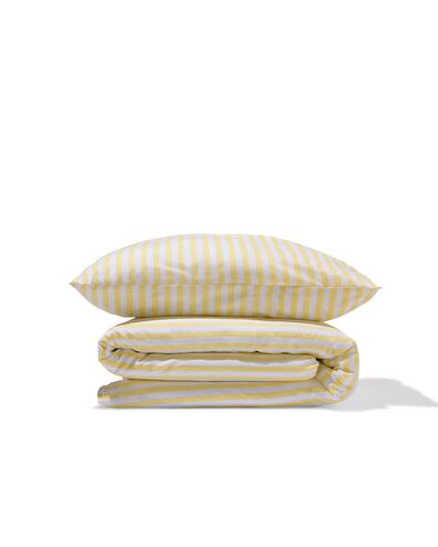 housse de couette tout-petit 120x150 coton doux rayures jaunes - 5730229 - HEMA