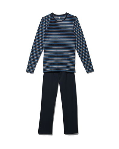 pyjama homme rayures bleu foncé L - 23600263 - HEMA