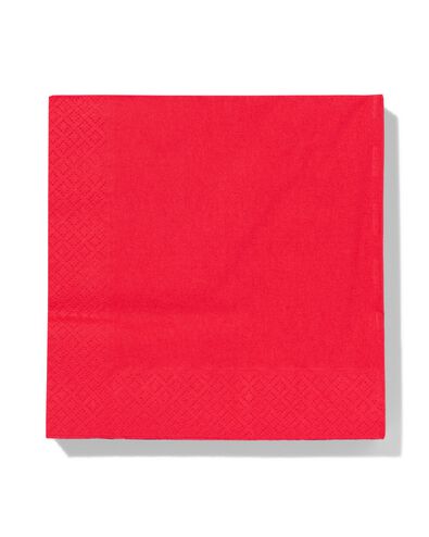 20 serviettes en papier 33x33 rouges - 25640075 - HEMA