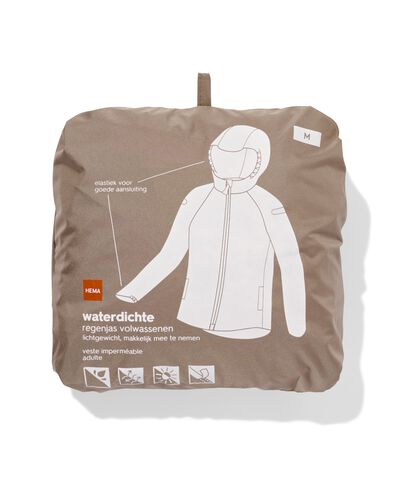 regenjas voor volwassenen ademend en lichtgewicht taupe - 34450090TAUPE - HEMA