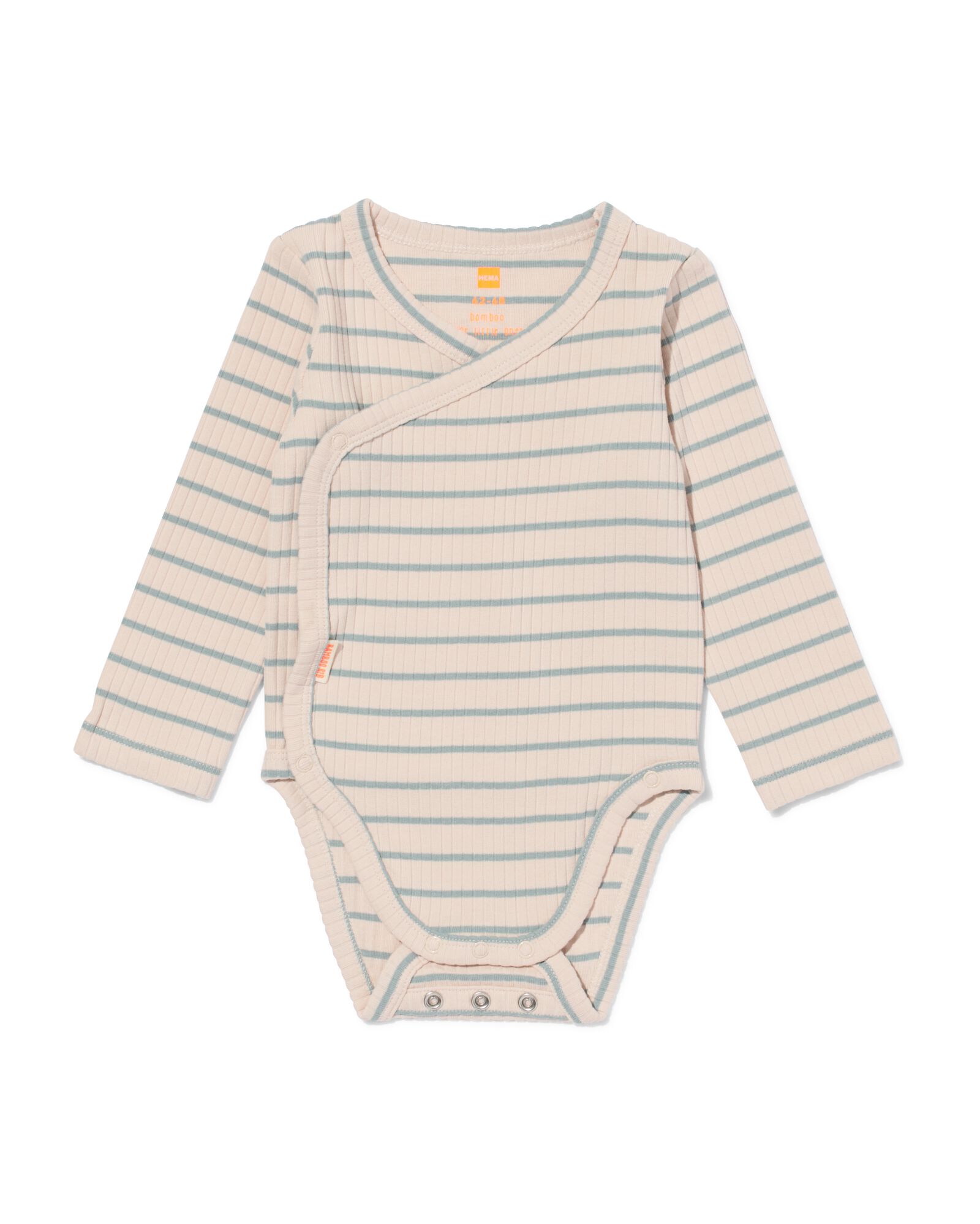 body &eacute;volutif pour nouveau-n&eacute; en bambou c&ocirc;tel&eacute; &agrave; rayures vert - 33413520GREEN - HEMA
