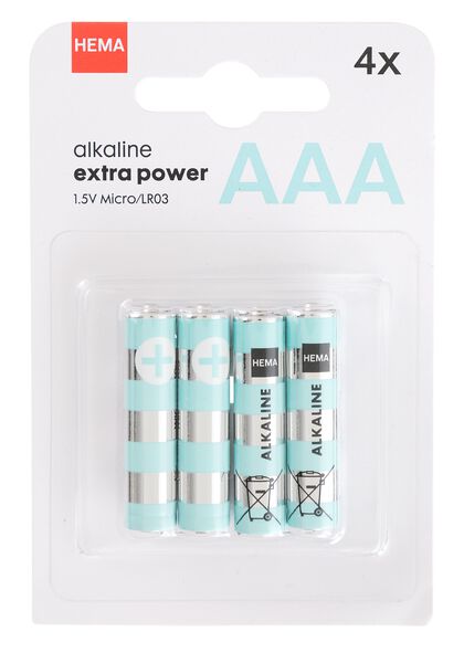 4 piles alcalines AAA extra power - 41290257 - HEMA