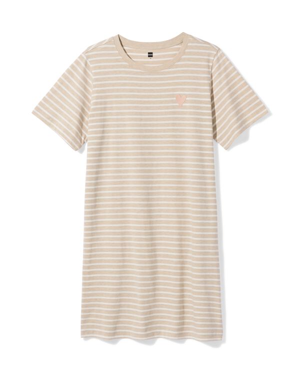 chemise de nuit femme jersey rayures naturel naturel - 23401185NATURAL - HEMA