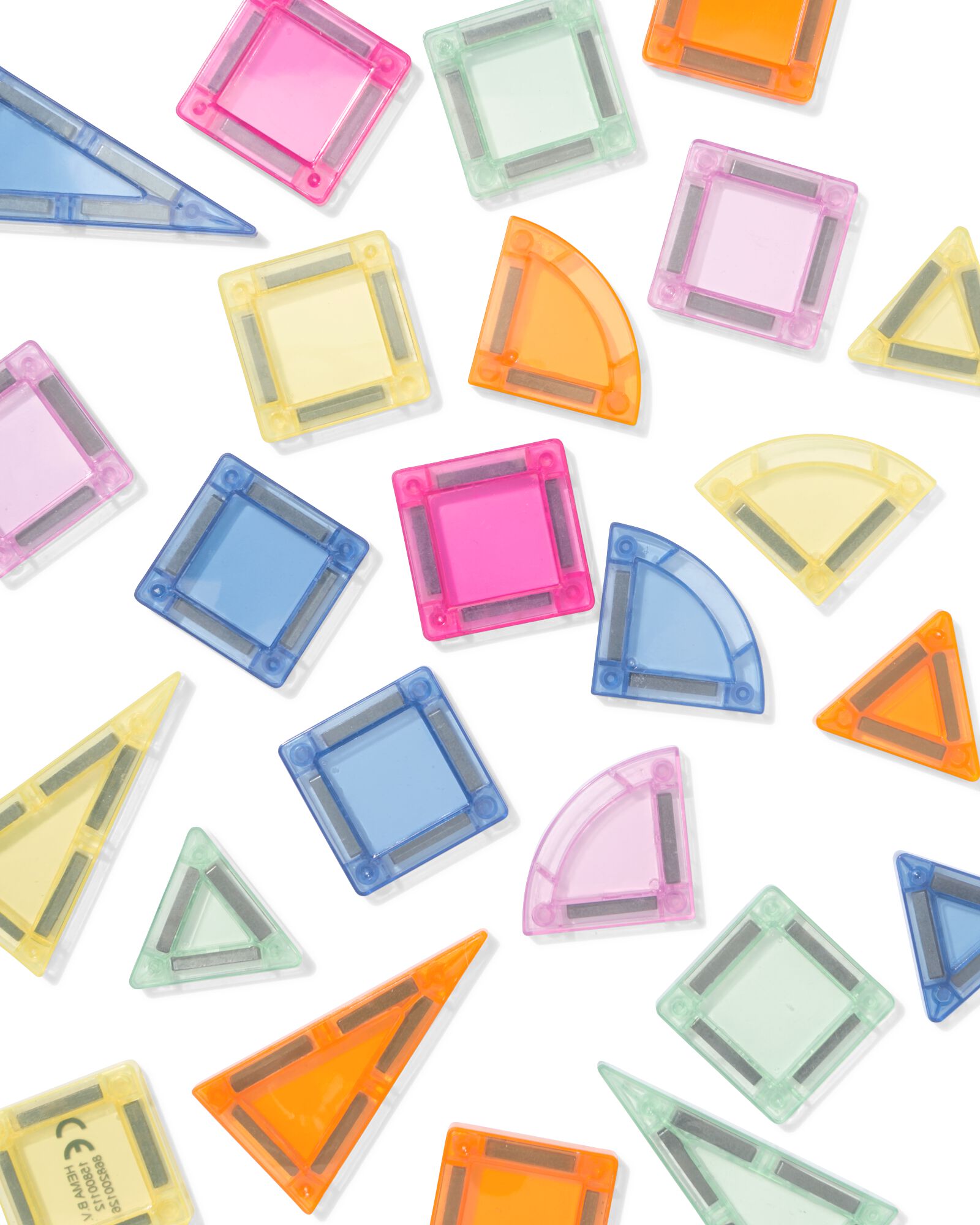 magnetische mini bouwtegels in blik - 24 stuks - 15800112 - HEMA