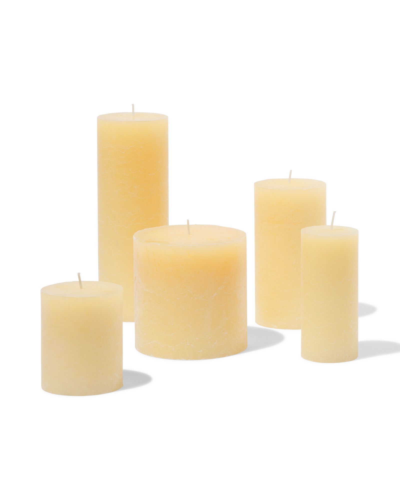 bougie rustique &Oslash;10x10cm jaune clair - 13504233 - HEMA