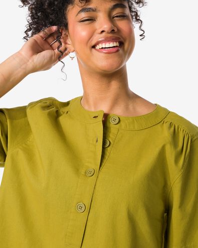 Damen-T-Shirt Koa, mit Leinenanteil grün L - 36298973 - HEMA