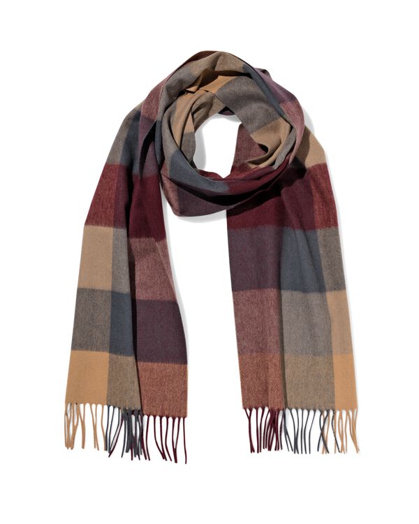 Herrenschal, kariert, Weinrot - 16500035 - HEMA