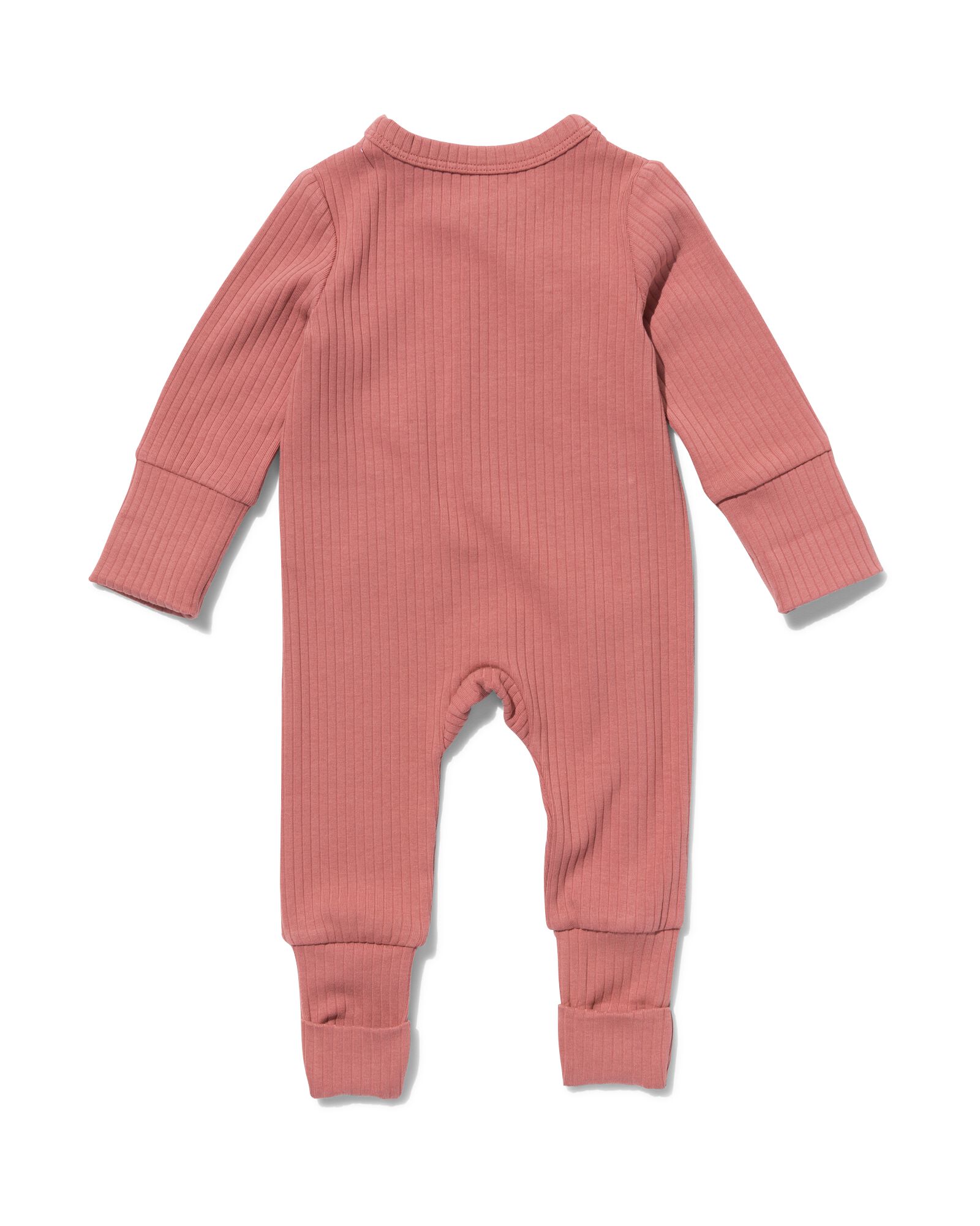 größenflexibler Baby-Wickel-Jumpsuit, gerippt, mit Bambus rosa - 1000029884 - HEMA
