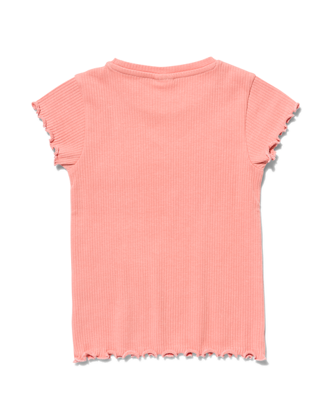 kinder t-shirt met ribbels roze roze - 1000030013 - HEMA