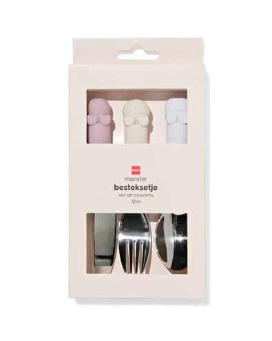 couverts enfant silicone monstre rose 3 pi&egrave;ces - 80650224 - HEMA