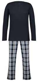 Herren-Pyjama, Waffelstruktur, Popeline dunkelblau dunkelblau - 1000026968 - HEMA