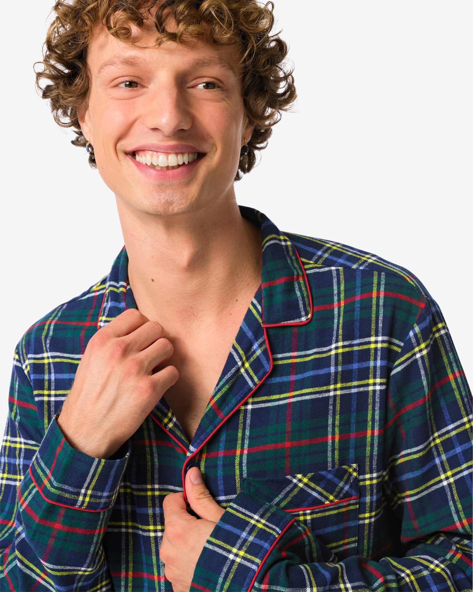 pyjama homme War Child carreaux bleu fonc&eacute; bleu fonc&eacute; - 23601610DARKBLUE - HEMA