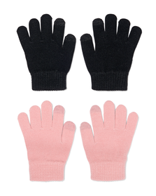 2 paires de gants enfant en maille pour écran tactile rose rose - 1000028926 - HEMA