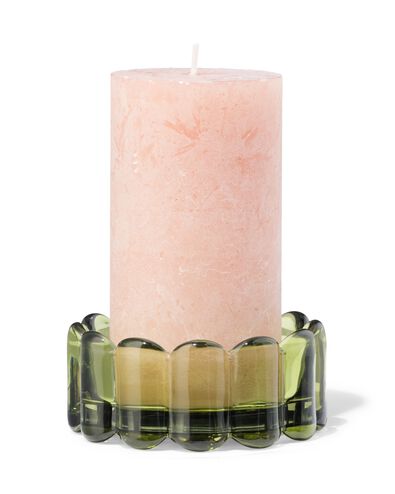 Kerzenuntersetzer &Oslash;10 cm, Glas, gerippt, gr&uuml;n - 13325066 - HEMA