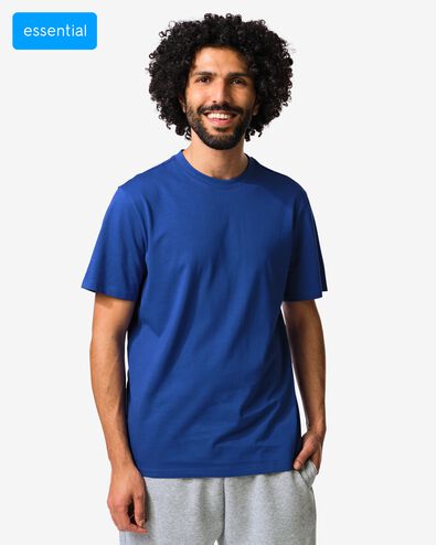t-shirt homme coupe classique bleu vif bleu vif - 2190390BRIGHTBLUE - HEMA