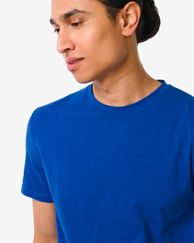 heren t-shirt regular fit o-hals  blauw XL - 2114033 - HEMA
