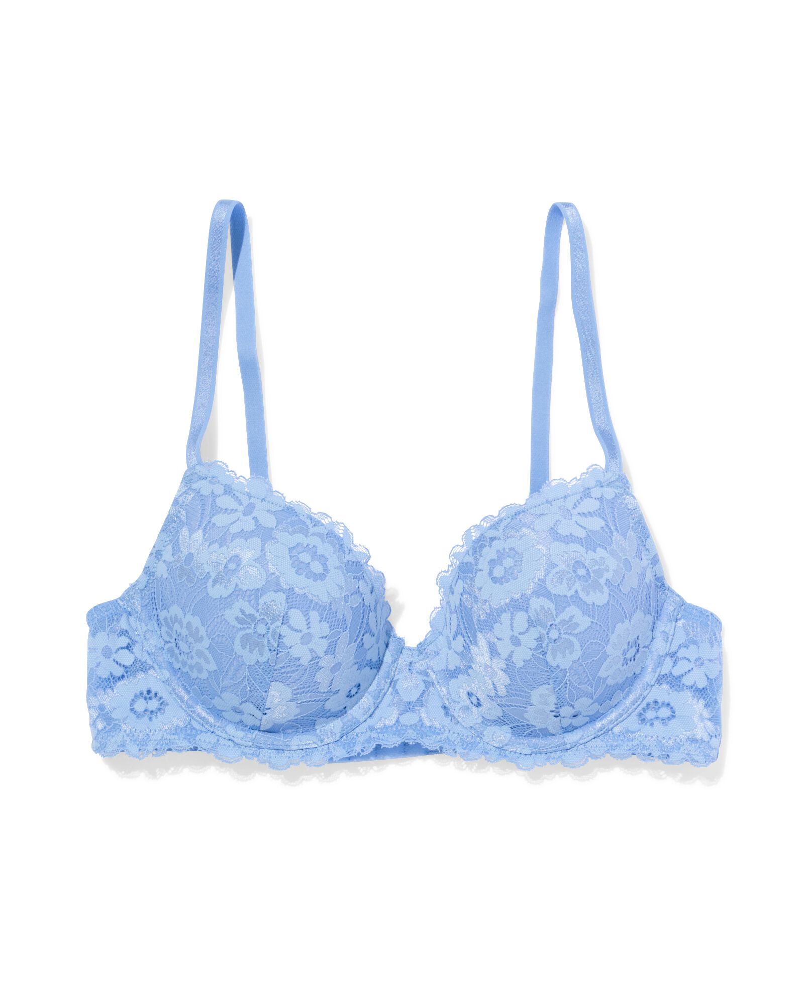 voorgevormde kanten bh met beugel blauw blauw - 21805570BLUE - HEMA