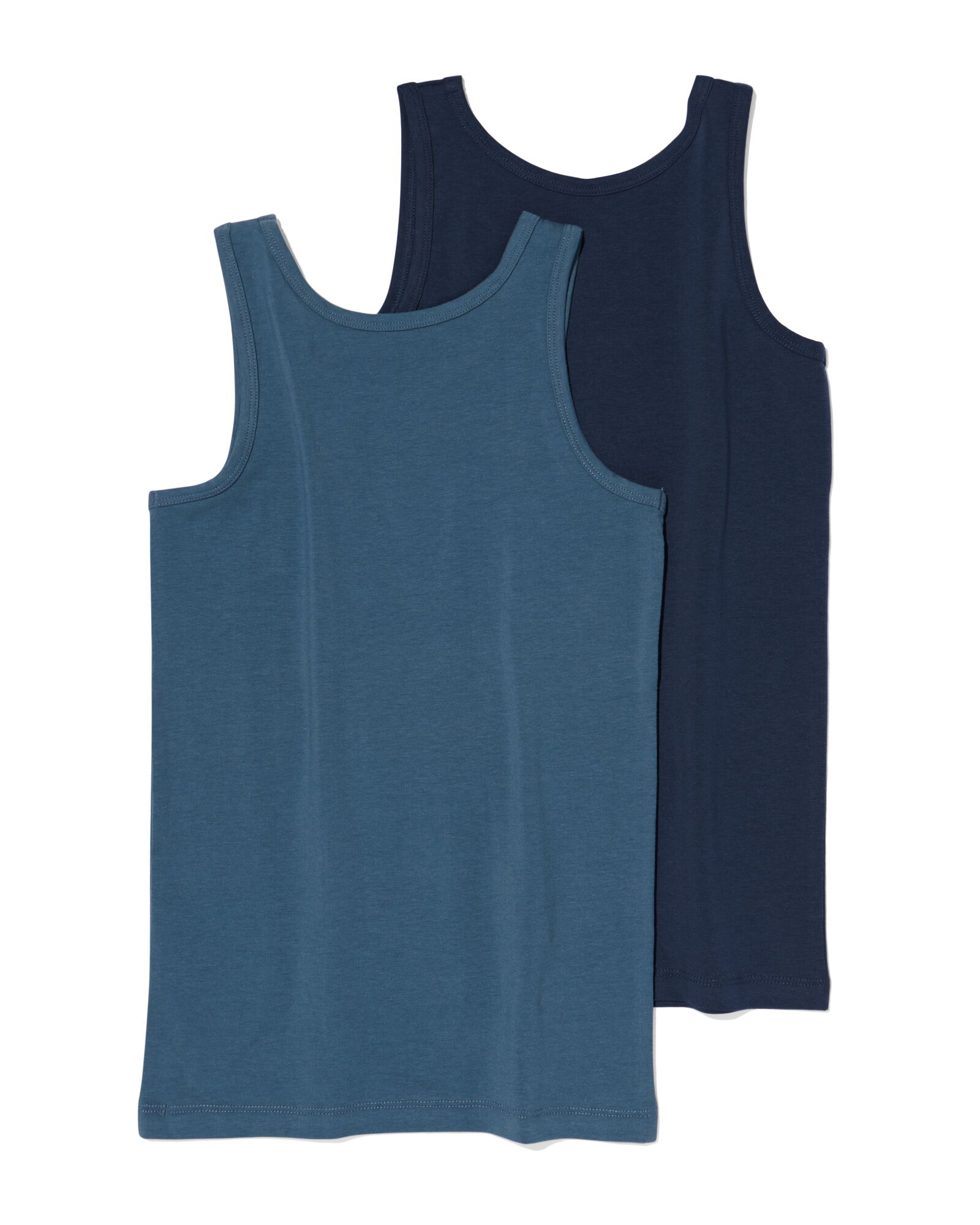 kinder hemden basic stretch katoen - 2 stuks blauw blauw - 19280790BLUE - HEMA