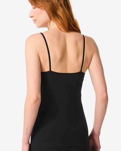 licht corrigerend hemd spaghettibandjes naadloos katoen zwart zwart - 21540150BLACK - HEMA