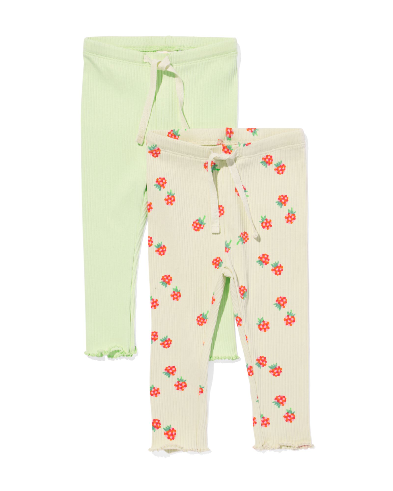 legging b&eacute;b&eacute; c&ocirc;tel&eacute; framboise - lot de 2 citron vert - 33086560LIME - HEMA
