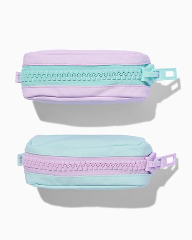 trousse à crayons unie grande fermeture éclair  - 14511285 - HEMA