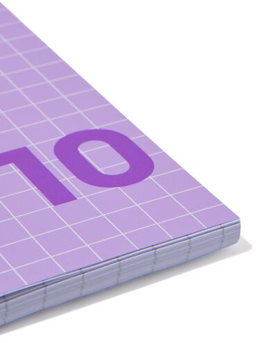 3er-Pack Collegeblocks, violett, DIN A4, kariert (10 x 10 mm) - 14120216 - HEMA
