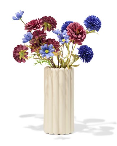 vase 28cm c&eacute;ramique nervur&eacute; blanc - 13325104 - HEMA