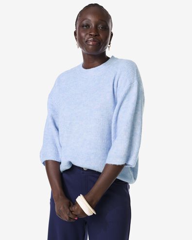 pull femme Grace maille fine bleu - 36207070BLUE - HEMA