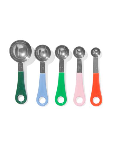 cuill&egrave;res &agrave; mesurer en acier inoxydable color&eacute; - 5 pi&egrave;ces - 80840054 - HEMA