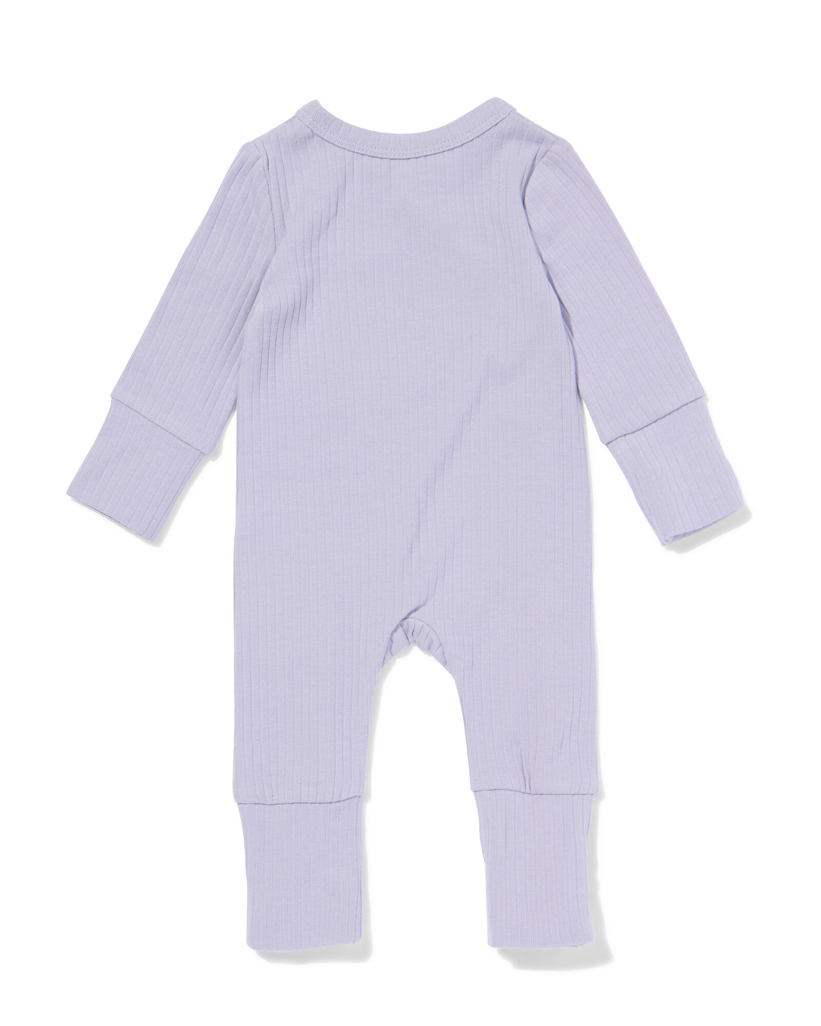 Gerippter mitwachsender Strampler aus Bambus mit Stretchanteil, Blumen violett - 33417420PURPLE - HEMA