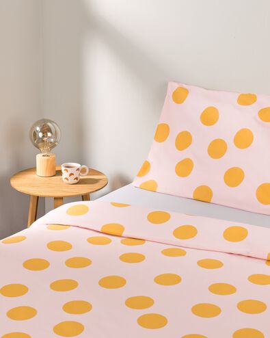 housse de couette 140x200/220&thinsp;cm coton doux pois rose - 5750143 - HEMA