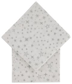 20 serviettes en papier 24x24 étoiles argentées - 25670075 - HEMA