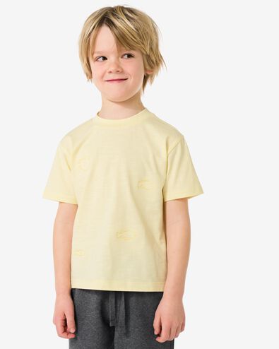 kinder T-shirt vissen lichtgeel lichtgeel - 30718102LIGHTYELLOW - HEMA