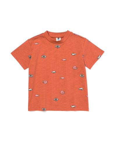 t-shirt enfant poissons marron clair marron clair - 30718101LIGHTBROWN - HEMA