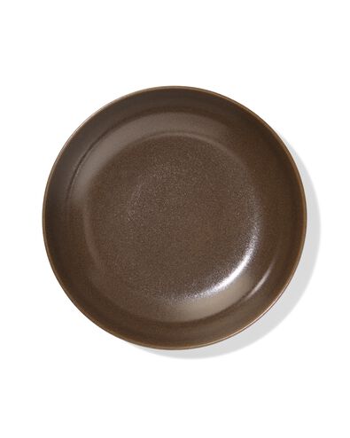assiette creuse ⌀ 22 cm PUUR &eacute;mail r&eacute;actif brun fonc&eacute; - 9650401 - HEMA