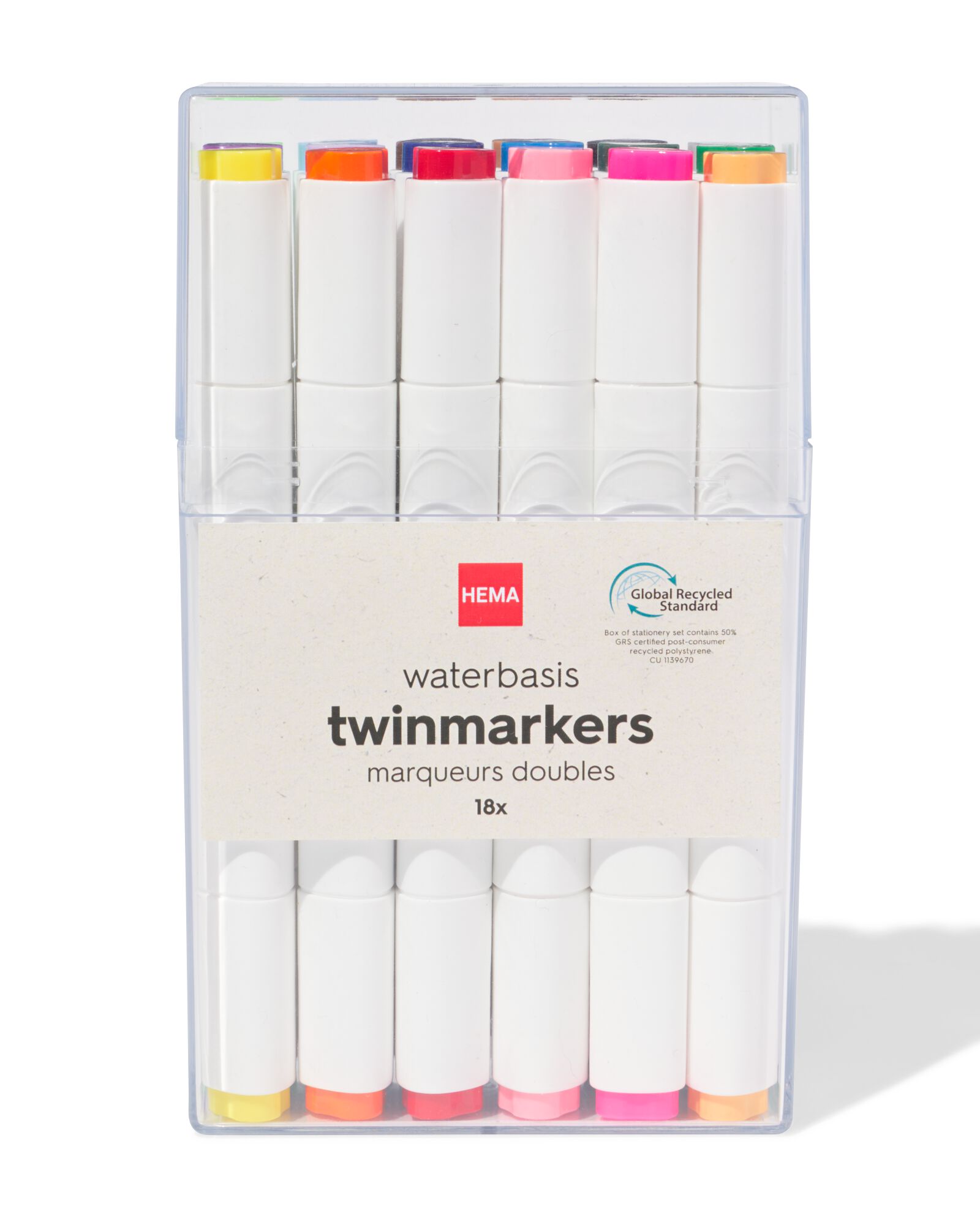doubles marqueurs &agrave; base d'eau - 18 pi&egrave;ces - 60702809 - HEMA