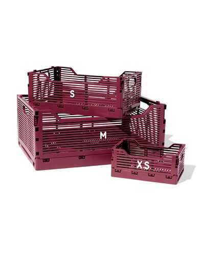 caisse pliante lettres recycl&eacute;e M bordeaux bordeaux M  30 x 40 x 17 - 39811085 - HEMA