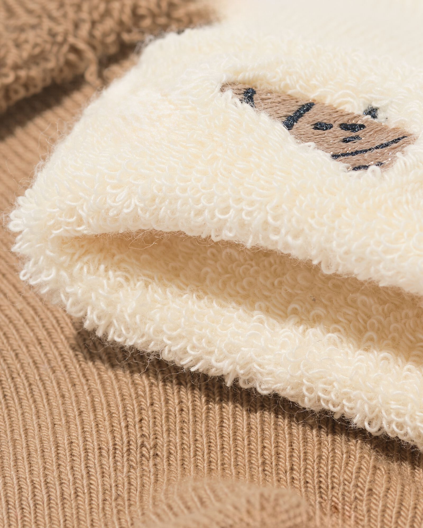 chaussettes b&eacute;b&eacute; en &eacute;ponge motif croissant - 2 paires beige beige - 4731150BEIGE - HEMA